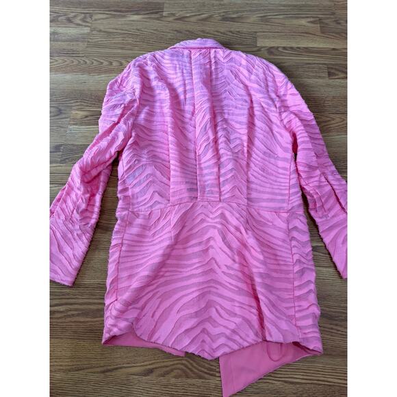 THE ATTICO Pink Silvye zebra-print fil coupé minidress size 46 / us XL - Picture 15 of 16